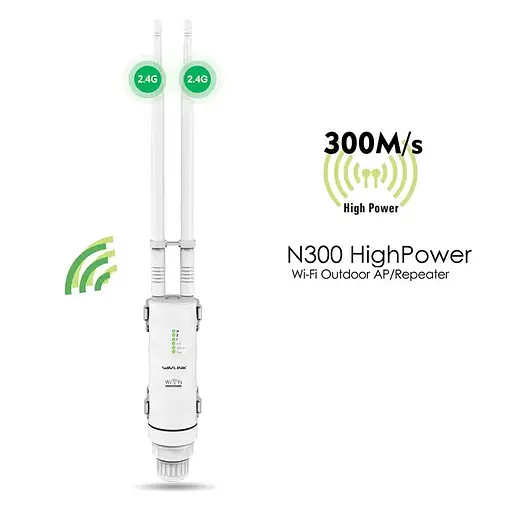 Підсилювач WiFi вуличний ретранслятор 2,4 ГГц з WAN/LAN портом WavLink WN570HN2, 300Mbps, до 200 метрів - фото 2