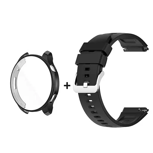 Комплект Tamister для годинника Amazfit GTR4 чорний (чохол + силіконовий ремінець 22 мм) - фото 2