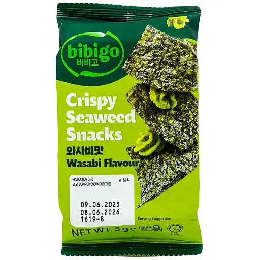 Норі снек Bibigo хрумкий васабі 5 г