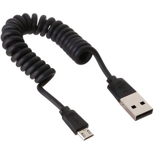 Кабель пружина Remax Radiance Pro Spring RC -117m microUSB чорний
