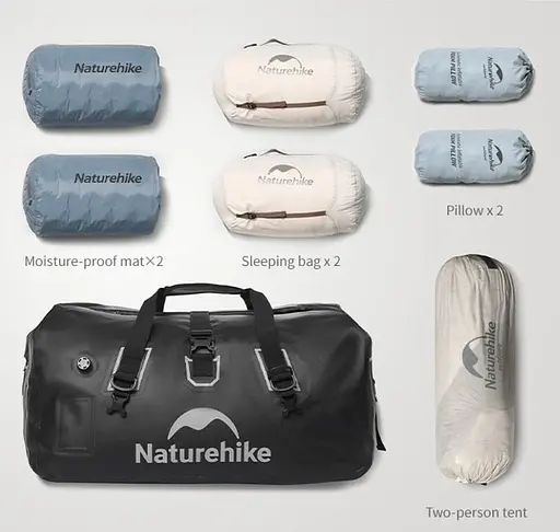 Водонепроникна дорожня сумка Naturehike CNK2450XB015 (40л) Чорний - фото 4