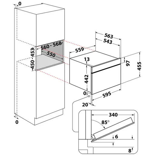 Вбудована смарт-мультипіч Whirlpool WCW6O7HTB 53 л: Духова шафа + Міультипіч + НВЧ - фото 4