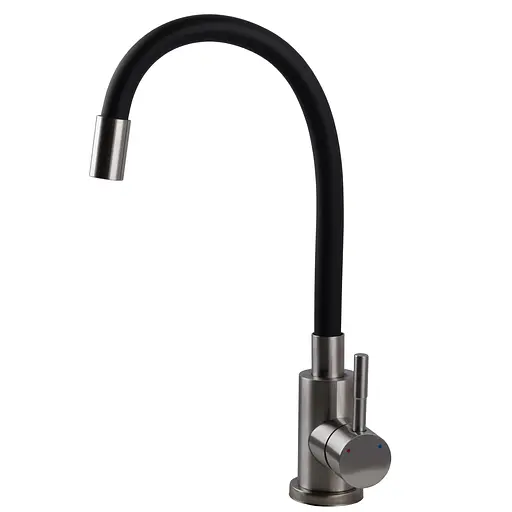 Змішувач для кухні EcoMIX ALPEN AISI-203SB з нержавійки з шлангами для підключення води - фото 4