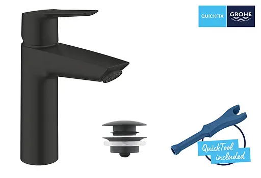 Змішувач для умивальника M-Size Grohe QuickFix Start 237462432 Чорний матовий - фото 5