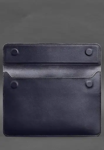 Кожаный чехол-конверт BlankNote на магнитах для MacBook Pro 16" Темно-синий - фото 3