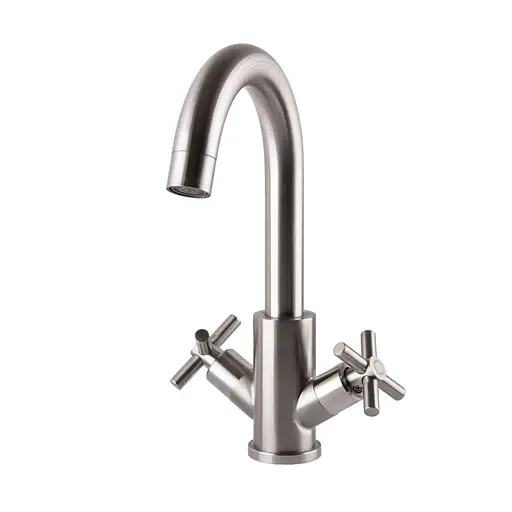 Смеситель для умывальника Globus Lux Dukat SD4-101RS Нержавеющая сталь - фото 1