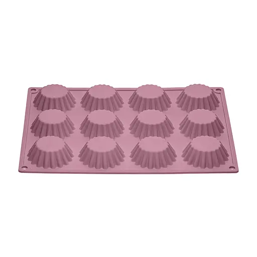 Форма силіконова на планшеті для випікання кексів та мафінів на 12 комірок 28x21.5 см, A-plus Рожевий 85955 - фото 5