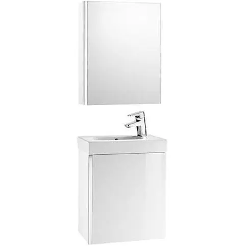 Комплект тумба з умивальником + дзеркальна шафа Roca Mini 45 см білий A855866806 - фото 1