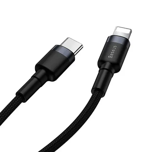 Кабель Baseus Cafule Cable Type-C to iP PD 20W 1m Gray+Black - фото 6