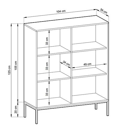Комод высокий Perfect Home Новая/Nova 2-дверный с золотыми ножками K104 Белый (PFH-091233) - фото 3