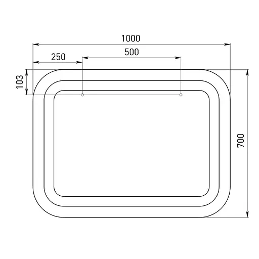 Дзеркало прямокутне 100*70см зі світлодіодним підсвічуванням, з сенсорним вимикачем Volle 16-46-107 - фото 2