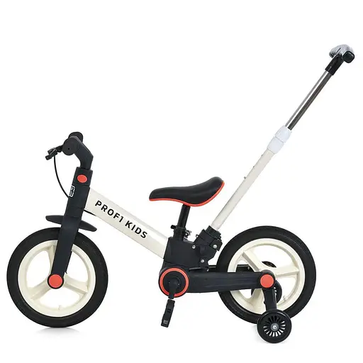 Велосипед-трансформер детский MB 1021-2 1021-2 2 в 1 Prof1 Kids 12 со съемными колесами черно-бежевый - фото 3