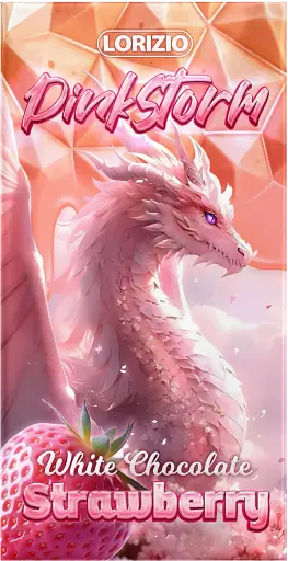 Шоколад Lorizio полуничний білий "PinkStorm" 100 г - фото 1
