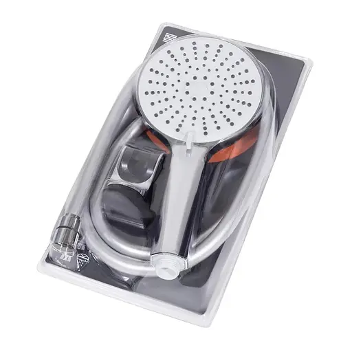 Душовий набір Wezer (лійка 5-режимів, шланг, кріплення лійки) WKY-538, Хром - фото 4