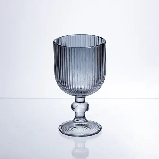 Набор бокалов для вина 6 штук по 240 мл ребристых из серого толстого стекла HP-19-230 бокал прозрачный для красного белого вина Yiwu HP-19-230 - фото 3