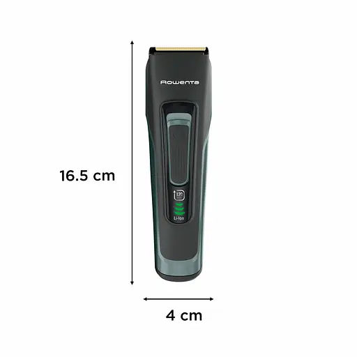 Rowenta Машинка для стрижки Advancer, для бороди, вусів, голови, мережа+акум., роторний мотор, насадок-2, кейс, титан.напил., темно-зелений - фото 3