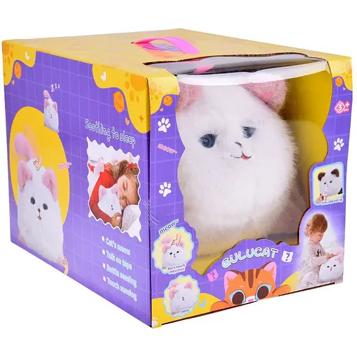 Интерактивная мягкая игрушка AiDA Smart Blinking Cat бело-розовая (AD54081) - фото 14