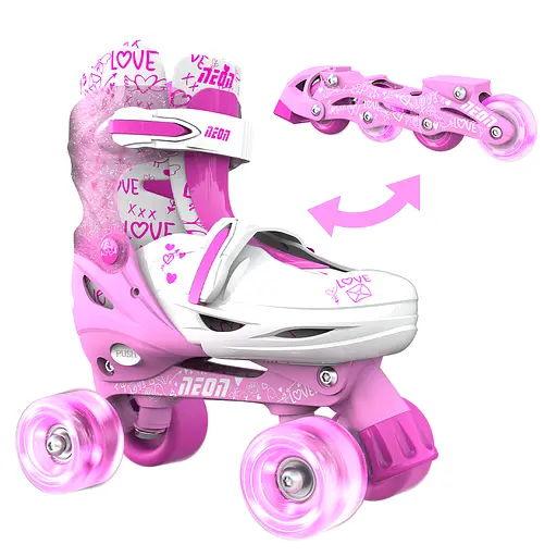 Ролики Neon Combo Skates Размер 34-37 Розовый - фото 1