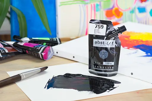 Акриловая краска Sennelier Abstract, 500 мл, Черный марс (Mars Black) - фото 4
