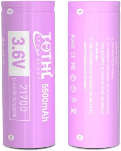 TQTHL Сменная аккумуляторная литий-ионная батарея 5500mah 3.6V с плоским верхом и органайзер для батарей (2шт) - фото 2