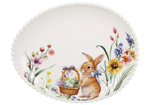 Блюдо порцелянове у формі яйця BonaDi Easter Melody 27.5х22 см (K243) - фото 1