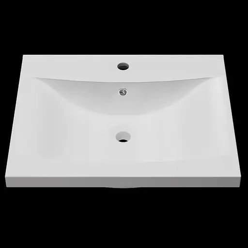 Раковина глянцева врізна Amidicon Liza 60 600x480 з литого каменю LIZA_60_HL, Білий - фото 1