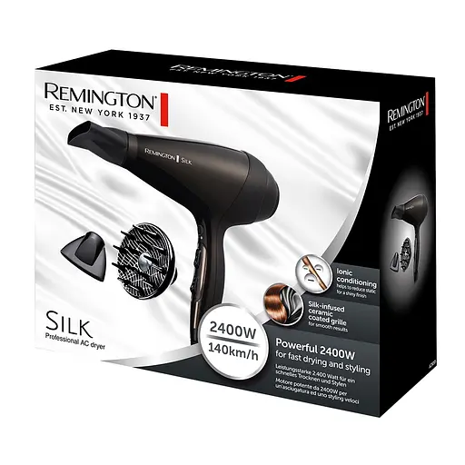 Фен Remington Silk, 2400Вт, 3 режима, диффузор, ионизация, холодный обдув, коричневый - фото 7