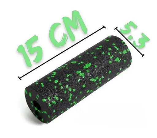 Набір для масажу та йоги PowerPlay PP_4091 EPP (2 м'ячики + валик масажер 15*5,3 см.) Green + гумка 5.5 кг (PP_4091_Green) - фото 7