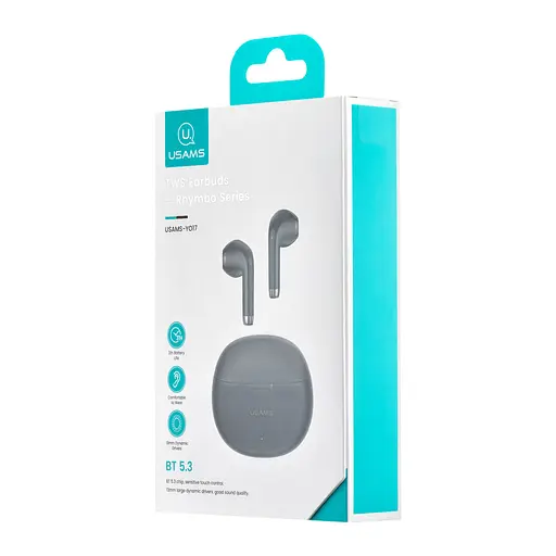 Навушники Usams Bluetooth YO17 TWS Earbuds Rhymbo Series BT5.3 чорні - фото 2