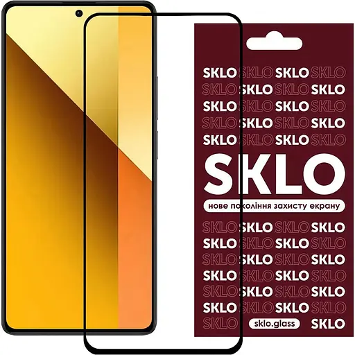 Захисне скло SKLO Full 3D Glass для Redmi Note 13 5G/13 Pro 4G/5G / Poco M6 Pro 4G/ Note 14S Black [125417]