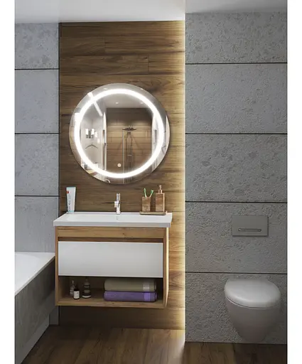 Тумба Мойдодир Oslo 80 Wood з умивальником Cosmo 80 дуб крафт/Білий - фото 6