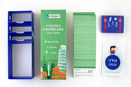 Настольная игра English Student Карточки для изучения разговорного итальянского языка English Student (укр.) (41315843) - фото 6