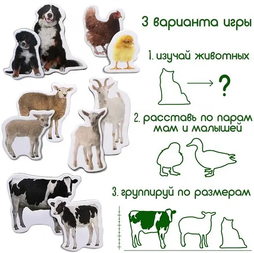 Набір магнітів Magdum "Ферма Мами і малюки" ML4031-08 EN - фото 3