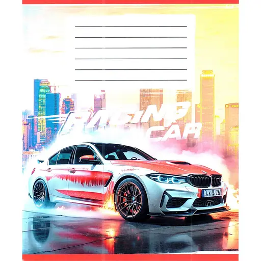 Зошит учнівський "Авто в диму" Leader 036-580051L-1 у лінію, 36 аркушів (959057) - фото 1