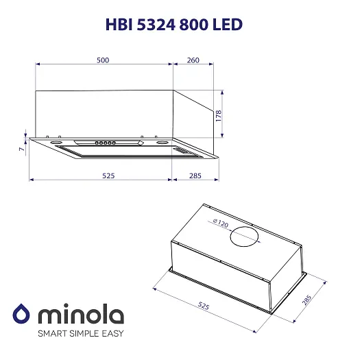 Вытяжка полновстраиваемая Minola HBI 5324 I 800 LED - фото 10
