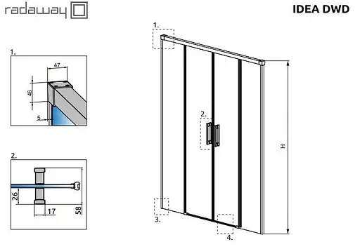 Душові двері Radaway Idea DWD 150 см 387125-01-01 - фото 3