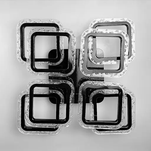 Люстра в чорному корпусі з прозорим акрилом | Арт. A 2517/4+4 XS BK | Line F - фото 1