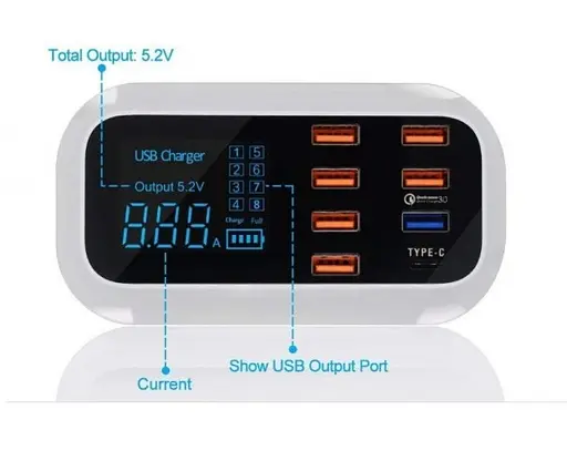 Быстрое зарядное устройство Hstrade на 8 портов - фото 6