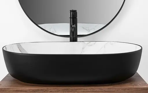 Умивальник Rea Cleo 61 накладний black aiax matt REA-U6625, Чорний матовий - фото 3