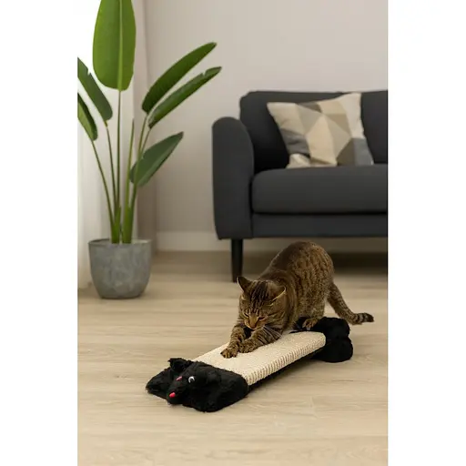 Дряпка Trixie для котів з валиком та іграшкою сизаль/плюш чорна 15x35 см [CD] - фото 3