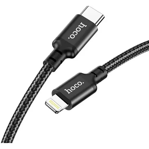 Кабель Hoco X14 Double speed PD charging data cable Lightning L-2 м Чорний - фото 1