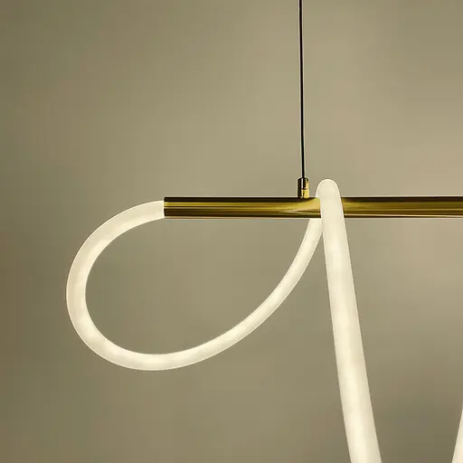 Латунная удлиненная люстра с гибкой LED лентой 170 см Ст. Y 410-1500 AB | Line F - фото 4