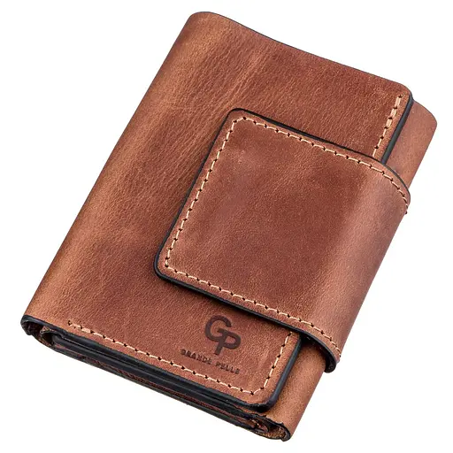 Кожаный портмоне Grande Pelle 7.5х10х1.5 см acs0014745 - фото 1