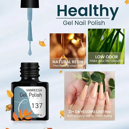 Набір гель-лаків для нігтів VANREESA 16 кольорів з УФ-лампою для нігтів - фото 6