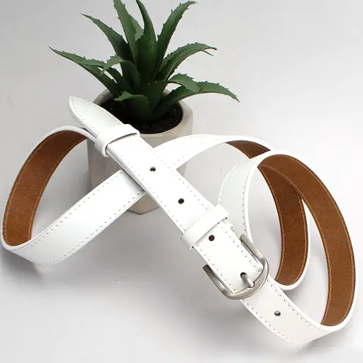 Ремень женский кожаный под брюки белый PS-2517 (130 см) - фото 3