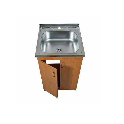 Тумба для кухні з накладною нержавіючою мийкою ЛДСП 50х50х83 см Вільха (52866-01150) - фото 5
