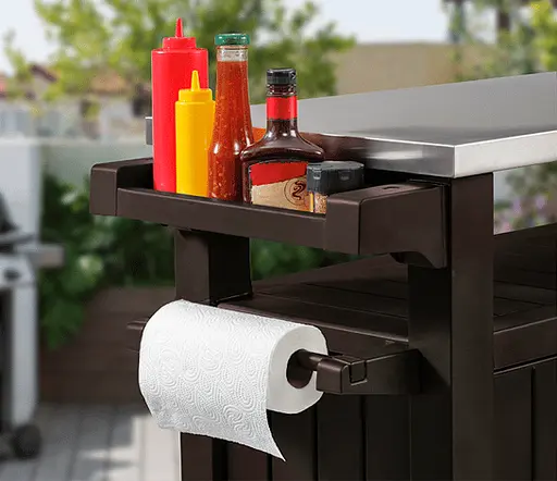 Стіл-буфет садовий для барбекю Keter Unity коричневий 105 л - фото 4