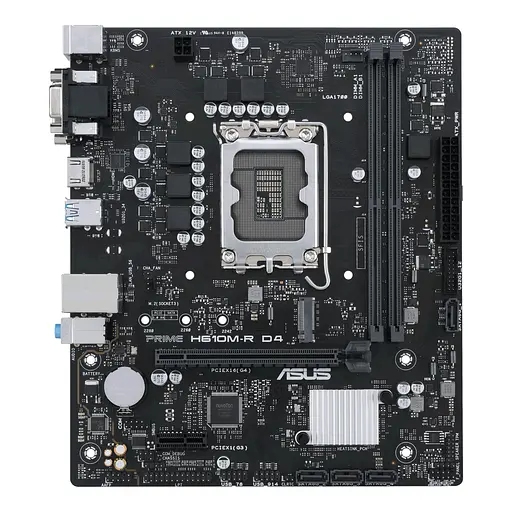 Материнская плата ASUS PRIME H610M-R D4-SI (PRIME H610M-R D4-SI) (Socket 1700, Intel H610, Micro-ATX) - фото 1
