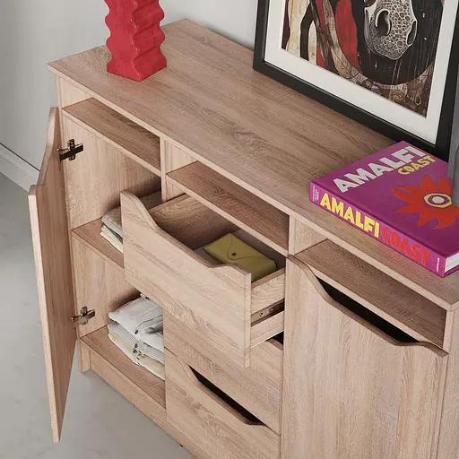 Комод в гостиную MebelStar 1200 Лилу 121x40x89 см Дуб сонома (MBS-1336) - фото 3