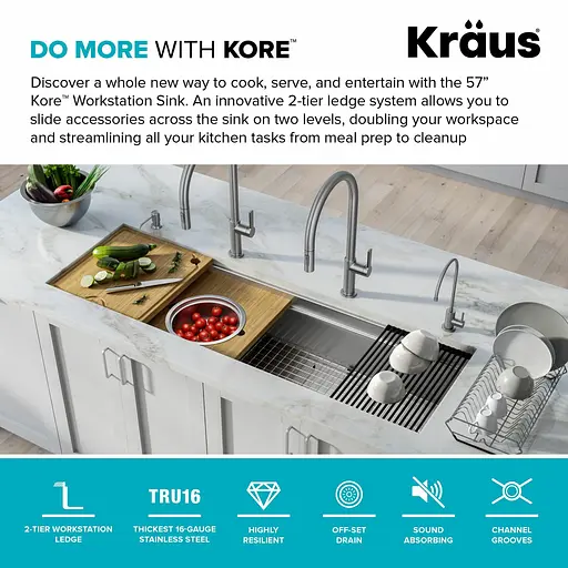 Кухонная мойка Kraus Kore KWU210-57, Нержавеющая сталь - фото 7